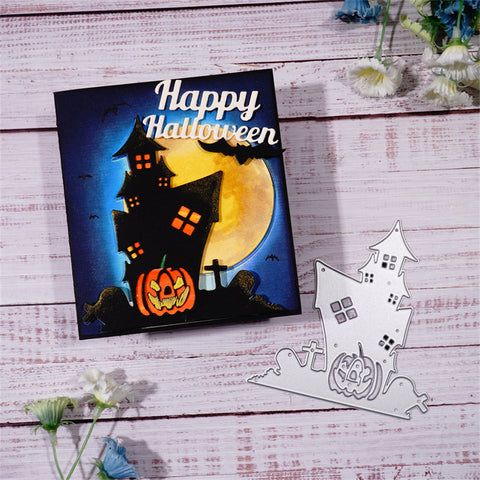 Inlovearts Pumpkin Themed Scary Castle Metal Cutting Dies