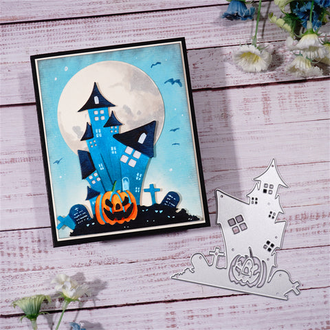 Inlovearts Pumpkin Themed Scary Castle Metal Cutting Dies