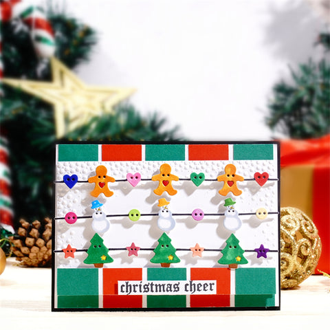 Inlovearts Gingerbread Man, Christmas Tree, Snowman Border Cutting Dies