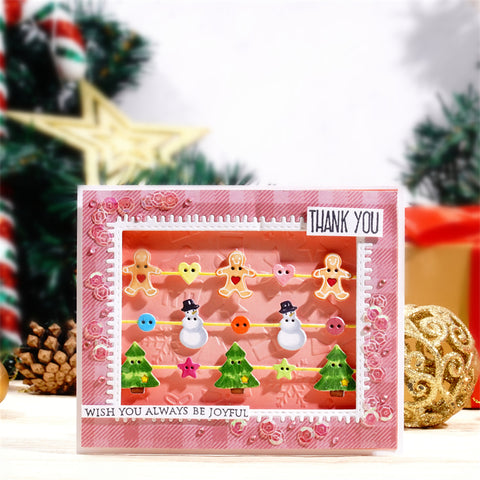 Inlovearts Gingerbread Man, Christmas Tree, Snowman Border Cutting Dies
