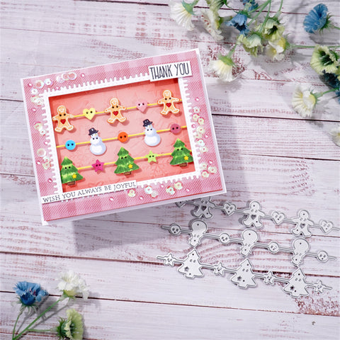 Inlovearts Gingerbread Man, Christmas Tree, Snowman Border Cutting Dies