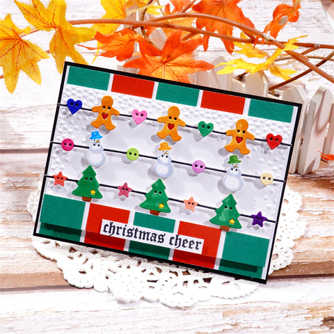 Inlovearts Gingerbread Man, Christmas Tree, Snowman Border Cutting Dies