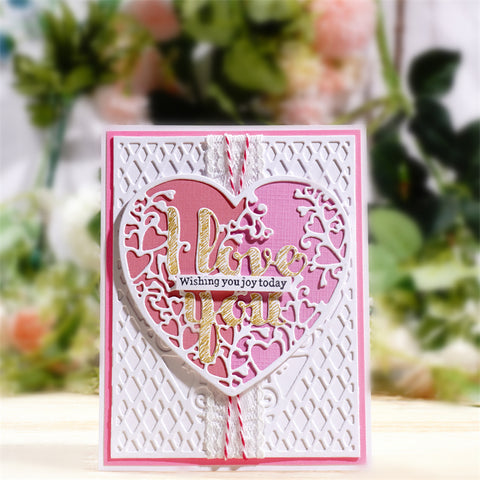 Inlovearts Heart with "I Love You" Word Cutting Dies