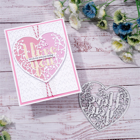Inlovearts Heart with "I Love You" Word Cutting Dies