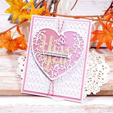 Inlovearts Heart with "I Love You" Word Cutting Dies