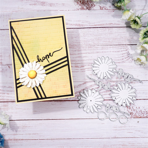 Inlovearts Sunflower with "Love, Faith, Hope" Word Cutting Dies