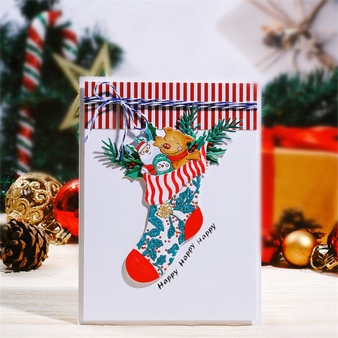 Inlovearts Christmas Socks Full of Gifts Metal Cutting Dies