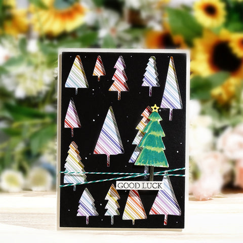 Inlovearts Little Christmas Tree Background Board Cutting Dies