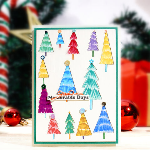 Inlovearts Little Christmas Tree Background Board Cutting Dies