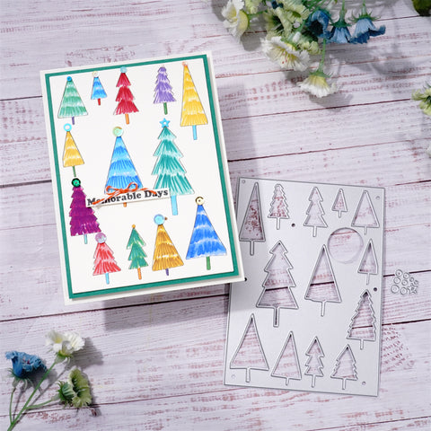 Inlovearts Little Christmas Tree Background Board Cutting Dies