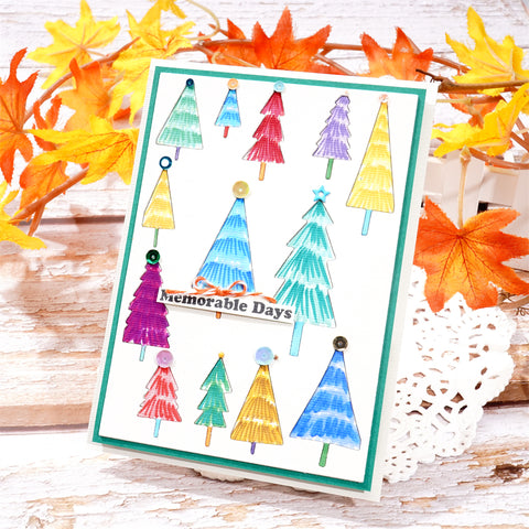 Inlovearts Little Christmas Tree Background Board Cutting Dies