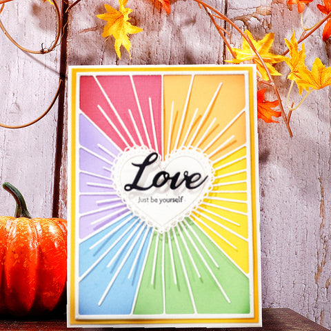 Inlovearts Heart-centered Line Background Board Cutting Dies