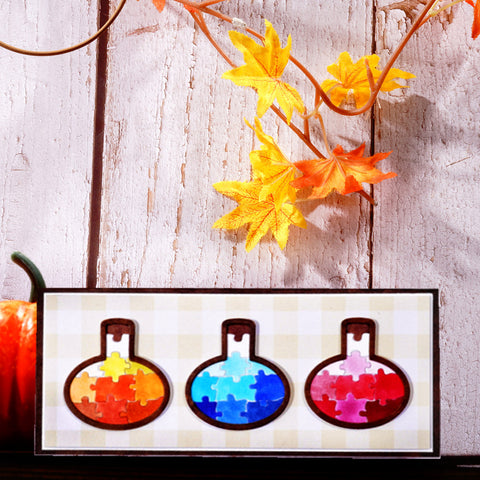Inlovearts Chemical Experiment Bottle Puzzle Cutting Dies