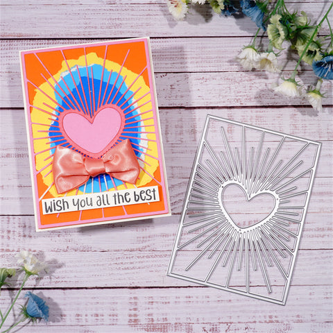 Inlovearts Heart-centered Line Background Board Cutting Dies