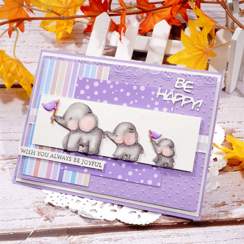 Inlovearts Cute Elephants Family Metal Cutting Dies