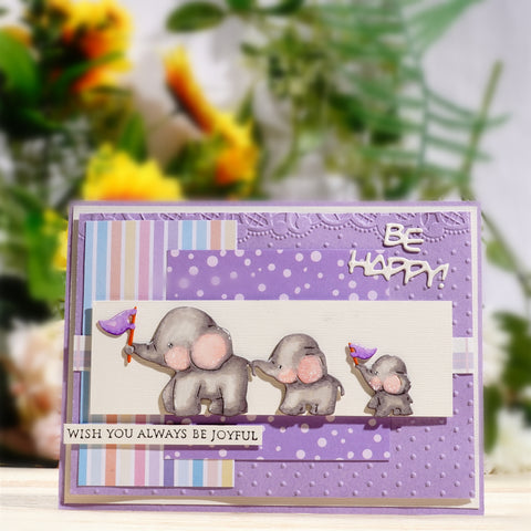 Inlovearts Cute Elephants Family Metal Cutting Dies