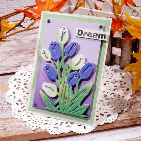 Inlovearts Tulip Bush Metal Cutting Dies