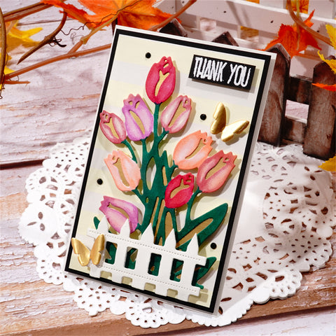 Inlovearts Tulip Bush Metal Cutting Dies