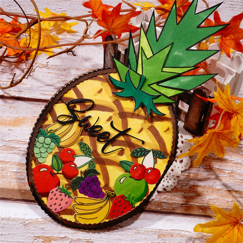 Inlovearts Oversized Oval Frame with Fruit Cutting Dies