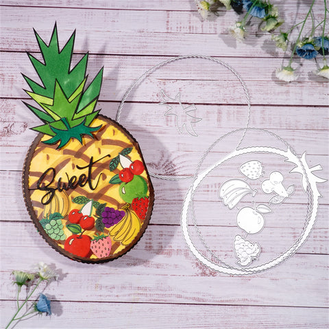 Inlovearts Oversized Oval Frame with Fruit Cutting Dies