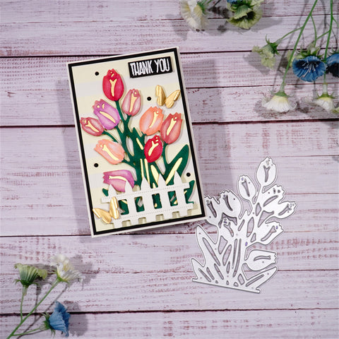 Inlovearts Tulip Bush Metal Cutting Dies