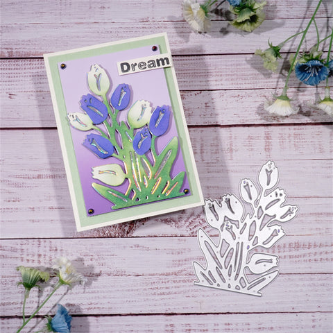 Inlovearts Tulip Bush Metal Cutting Dies