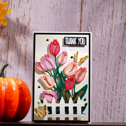 Inlovearts Tulip Bush Metal Cutting Dies