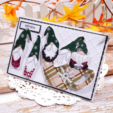 Inlovearts Gnomes in a Cup Metal Cutting Dies