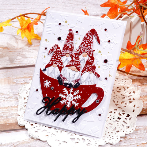 Inlovearts Gnomes in a Cup Metal Cutting Dies