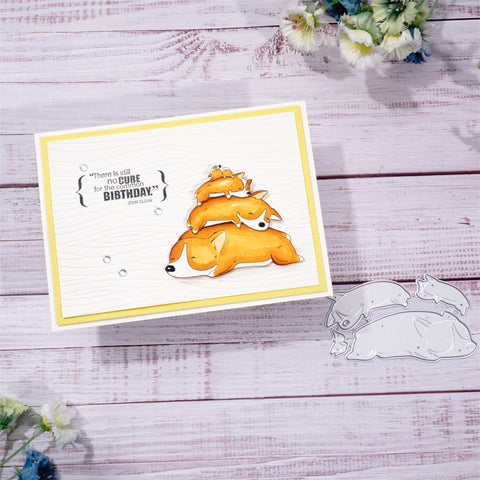 Inlovearts Stacked Dogs Metal Cutting Dies