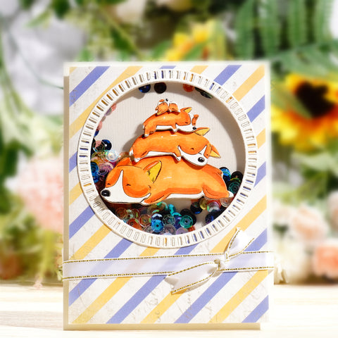 Inlovearts Stacked Dogs Metal Cutting Dies