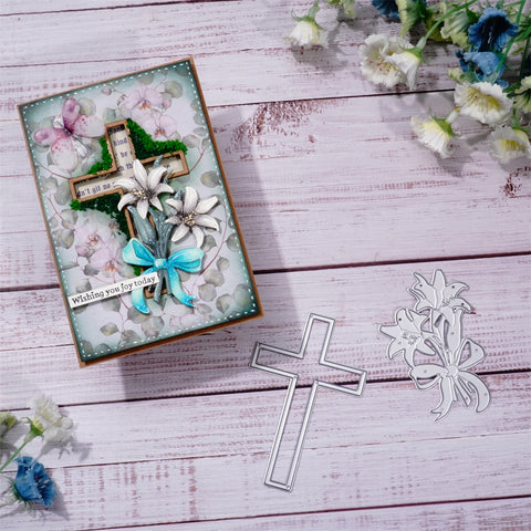 Inlovearts Flower On The Cross Metal Cutting Dies