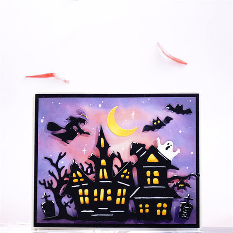 Inlovearts Halloween Castle and Dead Tree Cutting Dies