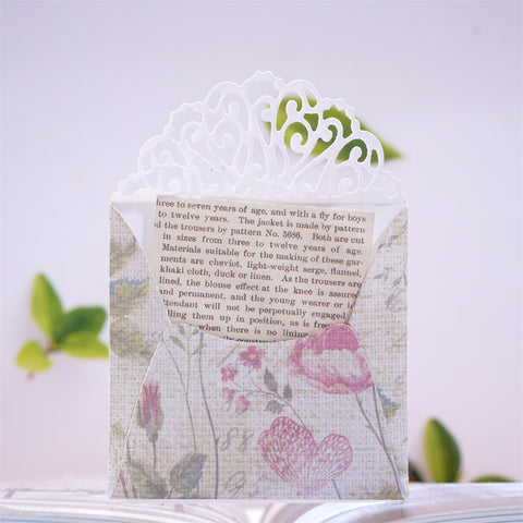 Inlovearts Floral Border Envelop Shape Cutting Dies
