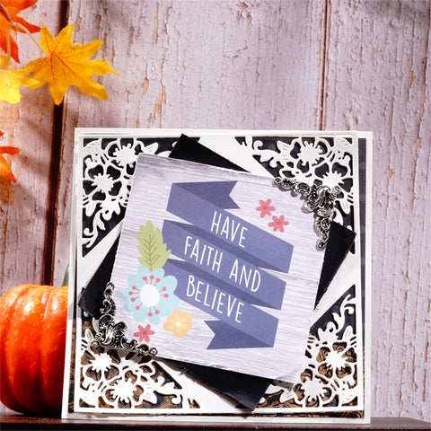 Inlovearts Square Flower Frame Cutting Dies