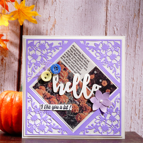 Inlovearts Square Flower Frame Cutting Dies