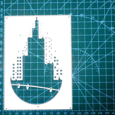 Inlovearts City Building Silhouette Background Cutting Dies