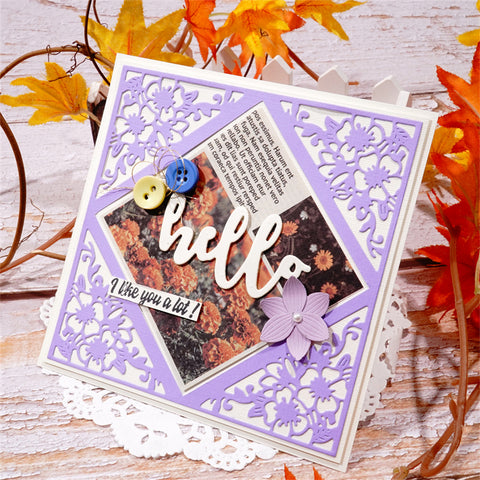 Inlovearts Square Flower Frame Cutting Dies