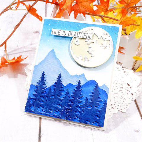 Inlovearts Cascading Moon Landscape Cutting Dies