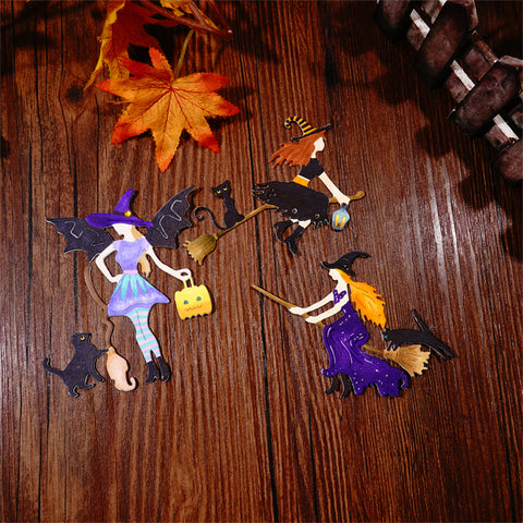 Inlovearts 3pcs Scary Halloween Witches Cutting Dies