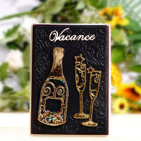 Inlovearts Champagne And Wine Glasses Cutting Dies