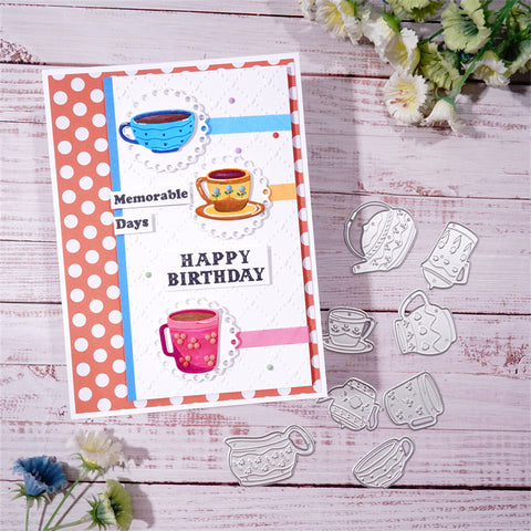 Inlovearts Pot and Various Cups Set Cutting Dies