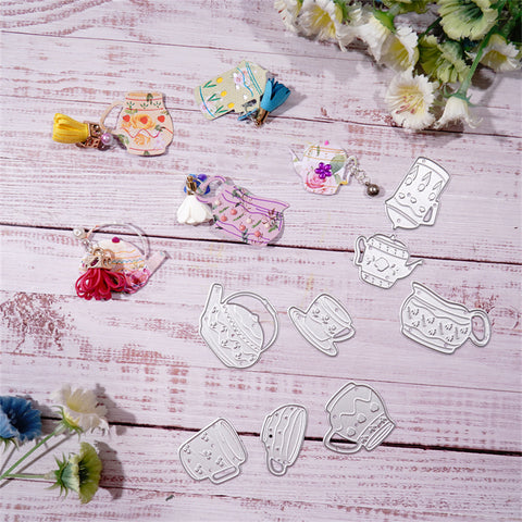 Inlovearts Pot and Various Cups Set Cutting Dies