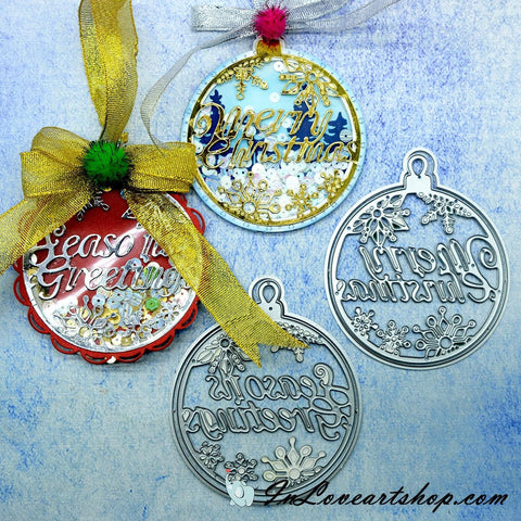 Inloveartshop Greeting Words in Snow Ball Cutting Dies