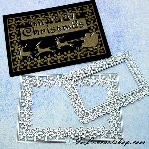 Inloveartshop 2pcs Snowflake Frame Cutting Dies