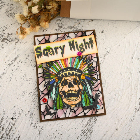 Happy Halloween Skull Stamps