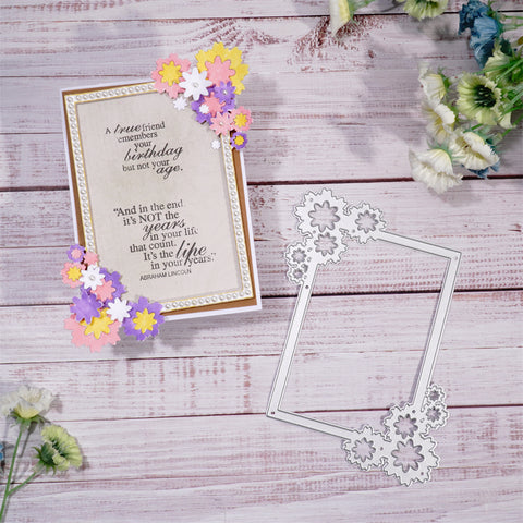 Inlovearts Daisies Photo Frame Cutting Dies