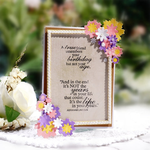 Inlovearts Daisies Photo Frame Cutting Dies