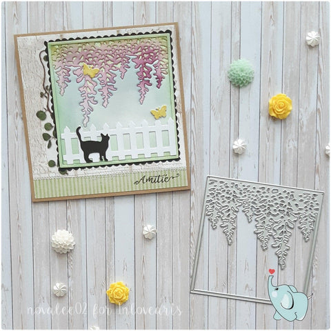 Inloveartshop Floral Wisteria Square Frame Cutting Dies