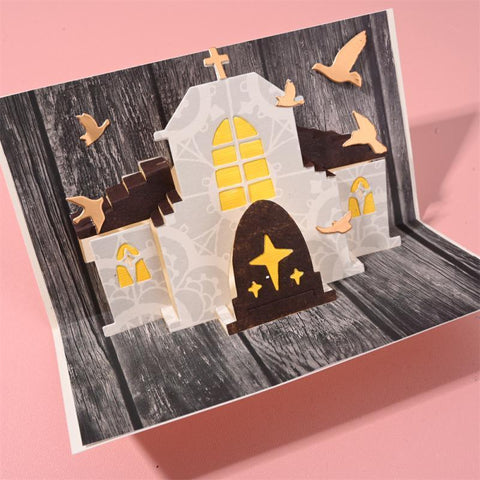 Inloveart 3D Cathedral Background Board Cutting Dies